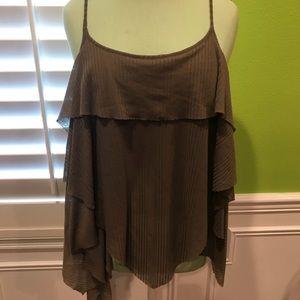 Olive green Free People draped tank